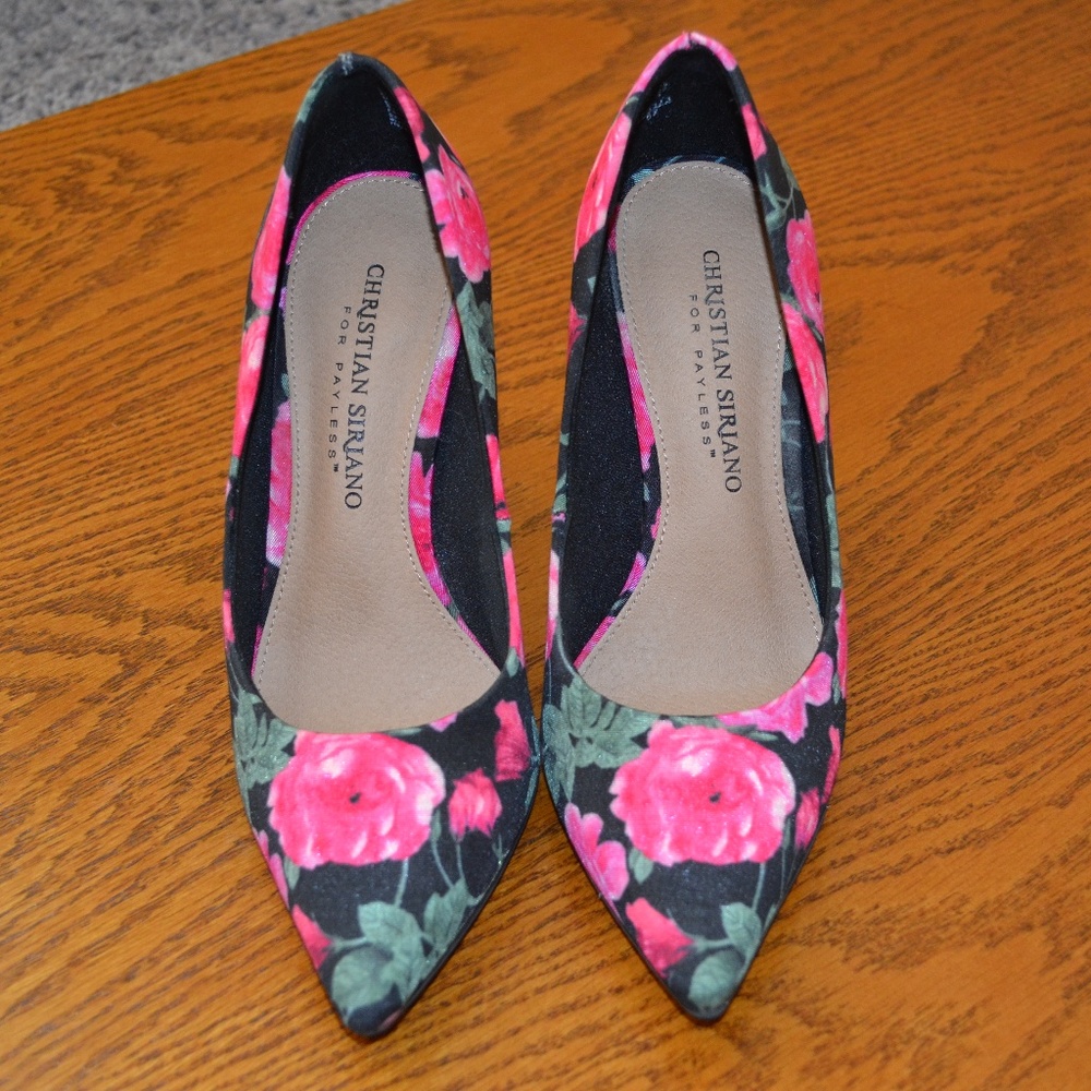 Christian Siriano Floral Heels